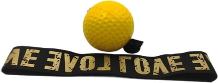 Boks Reflexbal - Trainingsbal Set - Verbeter Coördinatie - Verstelbare Hoofdband - 8 cm Breed - Geel Zwart