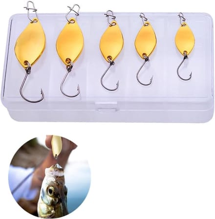 Vijfdelige set visspinner lures voor forel, snoek en baars - metalen crankbaits en spinnerbits