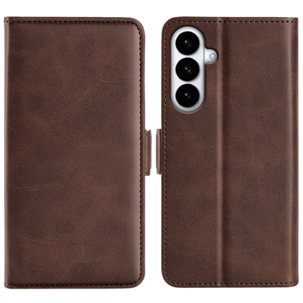 CaseBody Samsung S26 Plus Real Leather Wallet Hoesje Bruin