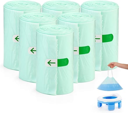 Potty Training Bags - Refill Packs - Hygiënisch Werken - Met Trekkoord - 90 Stuks - Wit