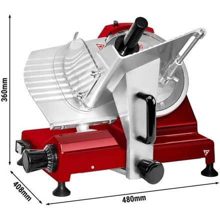 GGM Gastro Aufschnittmaschine mit Self-Lock-System - 150 Watt - Messer: Ø 250mm - Rot