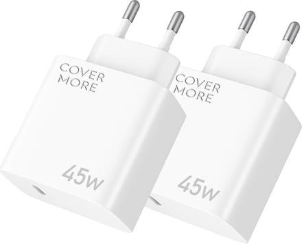 45w usb C oplader - Snellader - Usb C adapter - Oplader usb C - Super fast charging tot 45 watt - 2 stuks - Wit