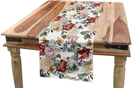 ABAKUHAUS Lentetafelloper – 40x225 cm – Paarse rozen – Polyester