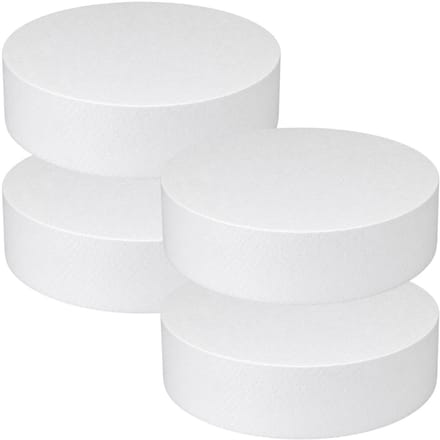 Piepschuim vormen - cirkel - 4x - D20 x 4 cm - styropor hobby / DIY vorm - basis knutselfiguren
