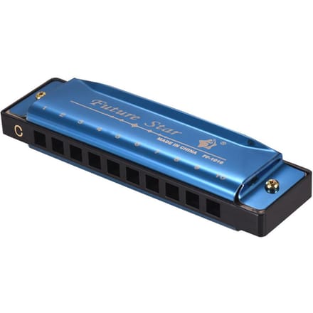 Sleutel van C diatonische mondharmonica mondharmonica met ABS rieten spiegeloppervlak ontwerp 10 gaten Blues