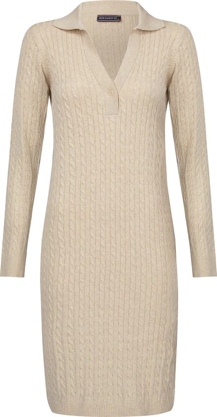 Felix Hardy Gebreide Jurk 100% Katoen Dames Beige - M