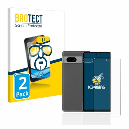 BROTECT - Screenprotector voor Google Pixel 7a (Voor+Camera) - Folie Beschermfolie transparant 2 Stuks