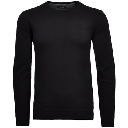 Ragman Trui Supersoft Knit Pullover Knitted Elbow Patches Zwart / male