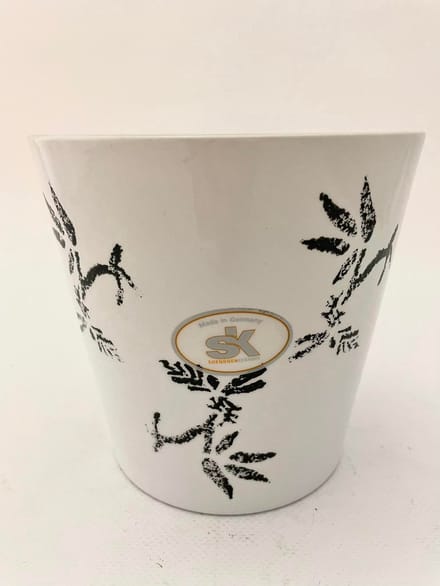 Bloempot Venetia flowers zwart - wit