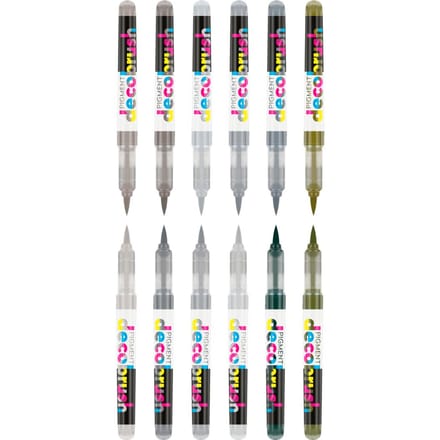 Karin - Pigment DecoBrush Acrylmarkers  - set van 12 - Grey Colors