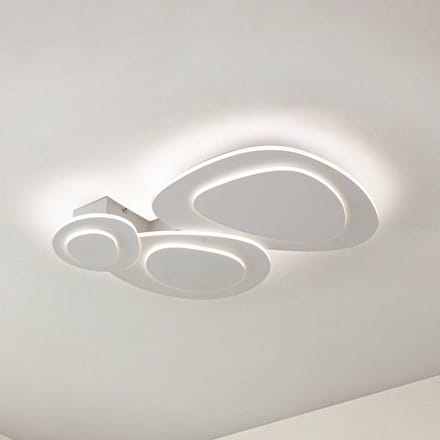 Lindby - LED plafondlamp- met dimmer - CCT - 1licht - Metaal, acryl - H: 8 cm - wit - Inclusief lichtbron