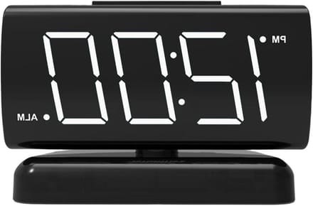 Digitale Klok - LED Klok Alarm - Tijdweergave - Roterend Display - 14.4 cm - Wit
