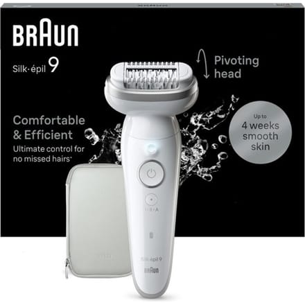 Braun Silk·épil 9 - Epilator Voor Eenvoudige Ontharing - Langdurig Gladde Huid - 9-011 - Wit/Zilver