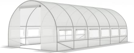 Tunnelkas - met ramen - 600x300x200 cm - wit