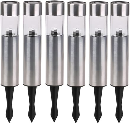 Sunnydays Tuinlampen / prikspot Solar Solento - 8x - zilver - RVS - waterbestendig - 30 cm