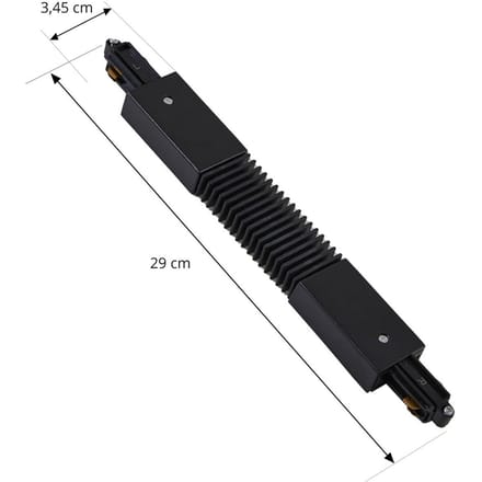 Lindby Flex-connector Linaro, zwart, 1-fase railsysteem