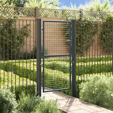 vidaXL - Tuinhek - van - gaas - gegalvaniseerd - staal - 100x175 - cm - grijs