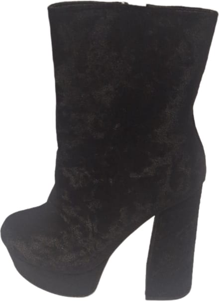 BELLAMICA-VELOUR-LAARS-BLACK-HAK 12 CM-PLATEAU 4 CM-SIZE 36