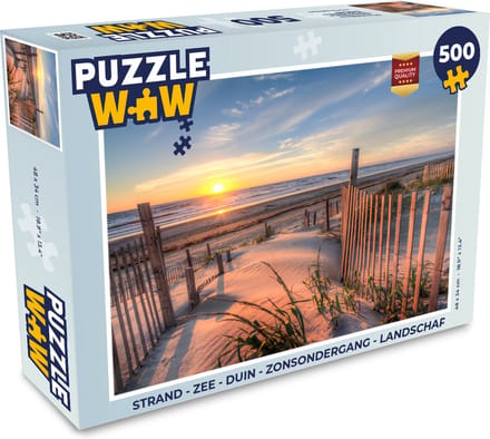 Puzzel Strand - Zee - Duin - Zonsondergang - Landschap - Legpuzzel - Puzzel 500 stukjes