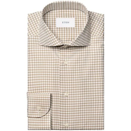 Eton Overhemd Check Signature Oxford Shirt Beige / male