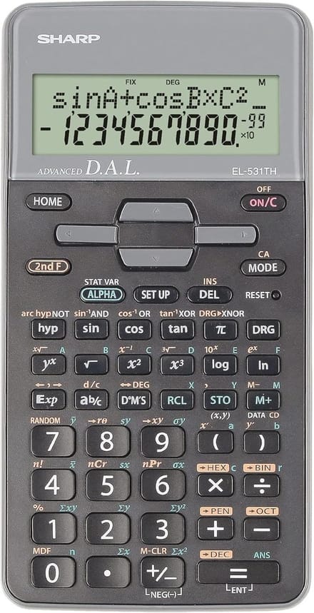 Wetenschappelijke Rekenmachine - Technisch Rekenhulp - Studie en Werk - 2-Regelig Display - 16.1 x 8 cm - Zwart