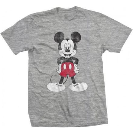 Disney Katoenen T-shirt voor volwassenen Mickey Mouse Pose (Grijs)