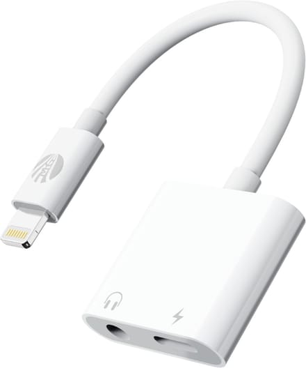 Lighting Adapter - 2 in 1 Aux - Audio Splitter - Audio Jack 3.5mm- en Oplaad Adapter - Wit