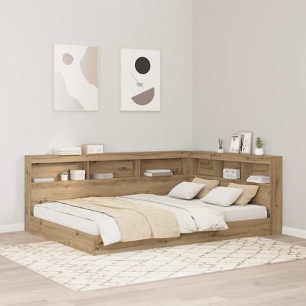 vidaXL - Opberghoofdbord - Artisan - Eiken - Bewerkt - hout