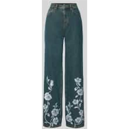 straight fit jeans van katoen