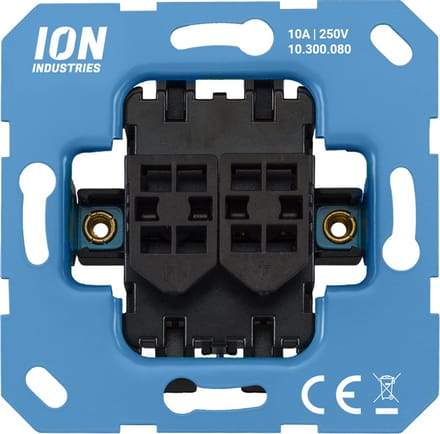 ION Industries - Jaloezieschakelaar inbouw - element - IP20 - 71 x 71 mm Mat Zwart