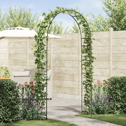 vidaXL - Tuinboog - Zwart - 115 - x - 37 - x - 231 - cm