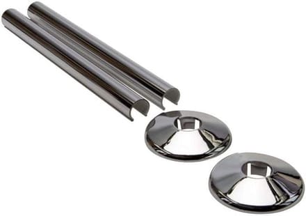 Pijp Covers - Radiator rozetten - Centrale verwarming afdekken - SnapFit montage - 200mm lengte - Chroom