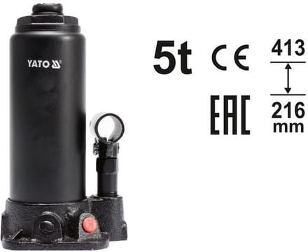 Yato YT-17002 - Hydraulische Stoppotkrik - 5 Ton - 216-413 mm