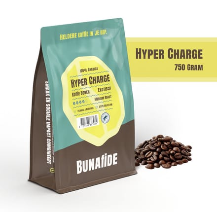 Bunafide - Hyper Charge - Medium Roast - 100% Arabica - Koffiebonen - 750 gram