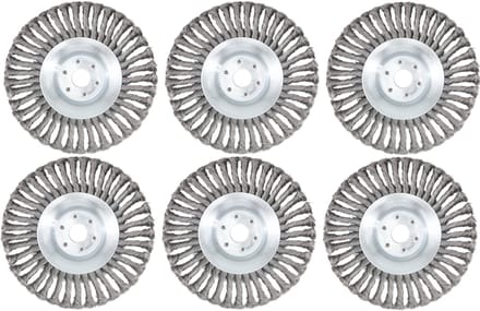 Kibani universele onkruidborstel - 20 cm - per 6 - staal - max. toerental 10.000 p/m - inclusief vulring - onkruidverwijderaar – tuingereedschap