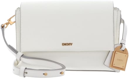 DKNY Leren schoudertas Alya Flap Crossbody Marshmallow crème