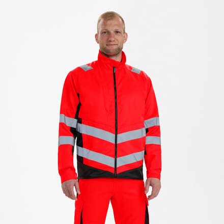 Engel Safety Light werkjack 1545-319 - Hi-vis Red / Black - S