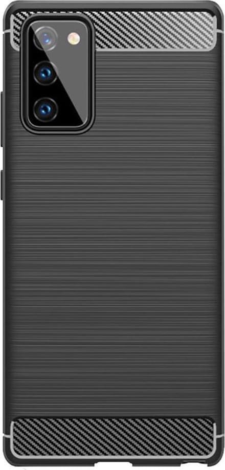 Shop4 - Samsung Galaxy Note 20 Hoesje - Zachte Back Case Brushed Carbon Zwart