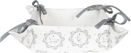 Clayre & Eef Broodmand 35x35x8 cm Wit Grijs Katoen Kat