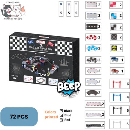 MNTL Magnetische autobaan set 72-delig