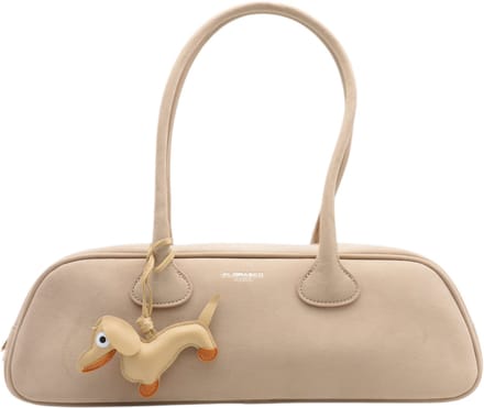 Flora&Co - PAOLO - suède look - hobotas/dames handtas - teckel charm - beige