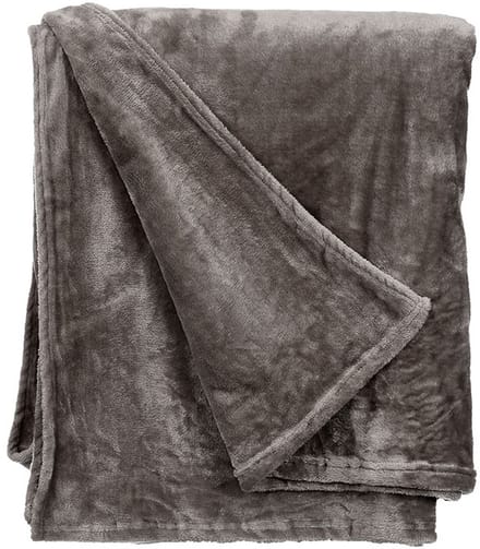 Giftdecor Fleece deken/plaid - donkergrijs - polyester - 130 x 160 cm - Fluffy/zachte stof