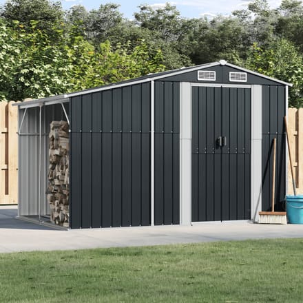vidaXL - Tuinschuur - 277x192,5x179 - cm - gegalvaniseerd - staal - antracietkleur