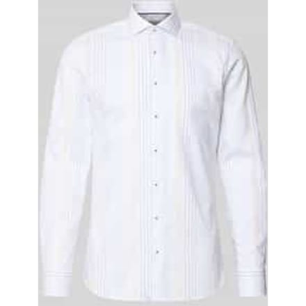 Slim fit zakelijk hemd van katoen met haaikraag