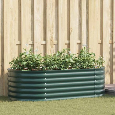 vidaXL - Verhoogd - bed - Groen - 160 - x - 80 - x - 44 - cm - Staal