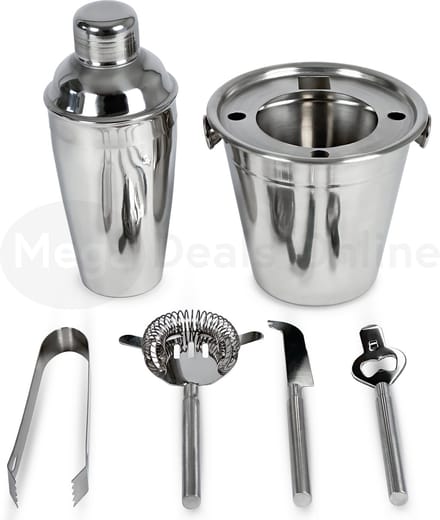 MDO Cocktailshaker - 6-delig - cocktailshaker set - 500ML - RVS