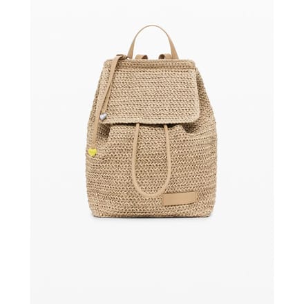 Desigual vrijetijdsrugzak handtas Half Logo Raffia Backpack Natural beige