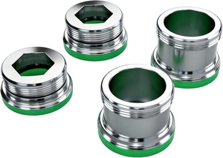 Set van 4 M24 naar M22-2 Kraanadapters met Dubbele Draad, Messing, voor Waterfilter en Aerator met 4 Seals