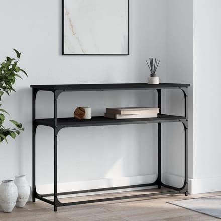vidaXL - Wandtafel - 100x35,5x75 - cm - bewerkt - hout - zwart