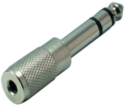 6,35mm Jack (m) - 3,5mm Jack (v) stereo audio adapter - metaal